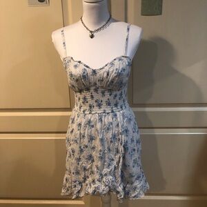Hollister Blue and White Floral Mini Dress
